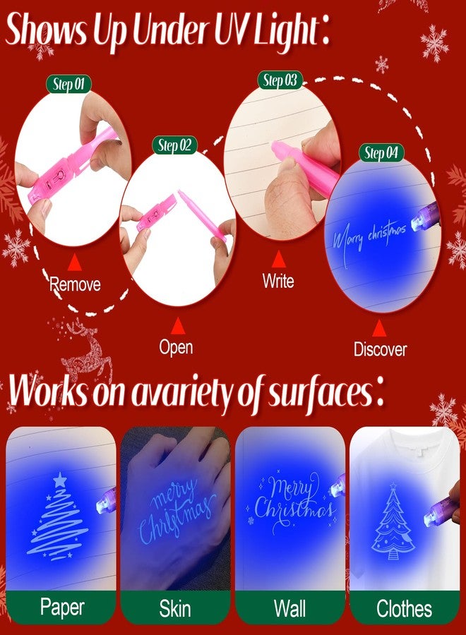 EODVICS Invisible Ink Pen, Upgraded Spy Invisible Ink Pen with UV Light Magic Marker for Secret Message and Kids Christmas Goodies Bags Toy (6pcs) - Image 4